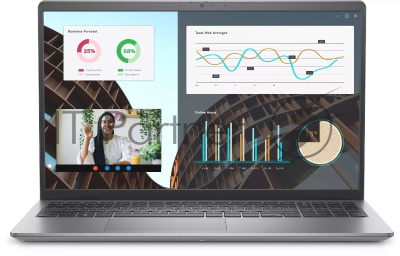 Ноутбук Dell Vostro 3530 Core i3 1305U 16Gb SSD512Gb Intel UHD Graphics 15.6 WVA FHD (1920x1080)/ENGKBD Linux Ubuntu black WiFi BT Cam (3530-3650)