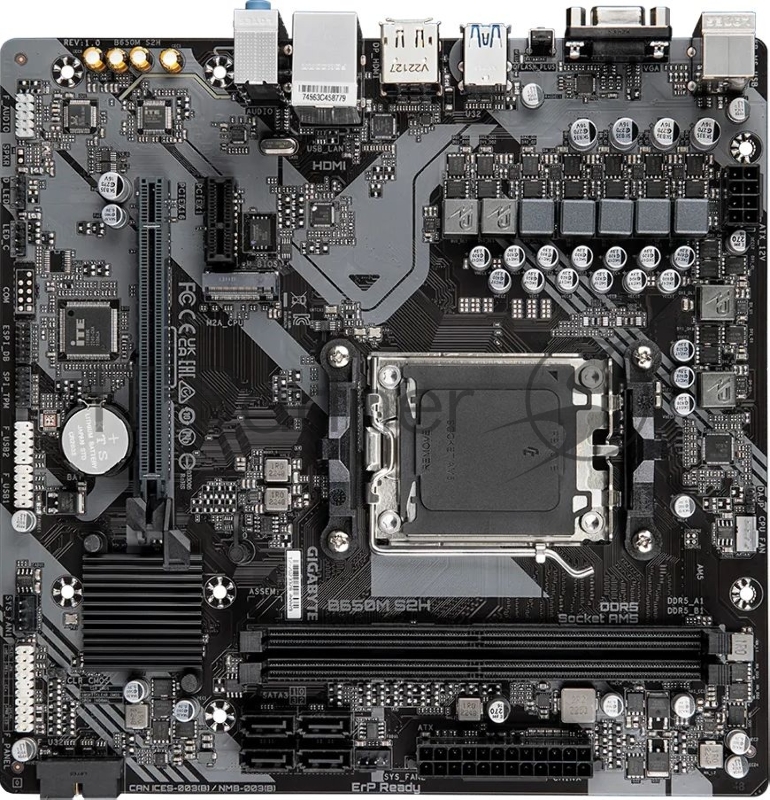 Материнская плата Gigabyte B650M S2H (V1.2/V1.4), AM5, AMD B650, 2xDDR5, 4xSATA, 1xM.2, 1xPCI-E 4.0 x16, 3xUSB-A 3.2 Gen 1, 1xUSB-C 3.2 Gen 1, 1x 1Gb LAN, 3x3.5 мм, 7.1, Micro-ATX