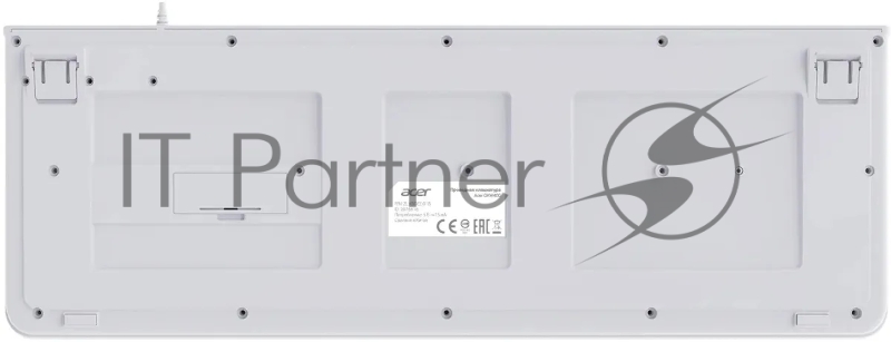 Клавиатура Acer OKW400 белый USB Multimedia (ZL.KBDEE.01B) кабель 1.8м
