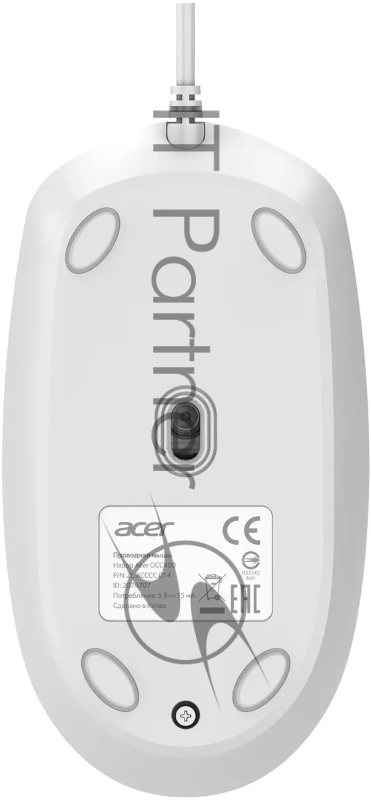 Клавиатура + мышь Acer OCC400 клав:белый мышь:белый USB (ZL.ACCCC.014)