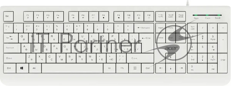 Клавиатура + мышь Acer OCC400 клав:белый мышь:белый USB (ZL.ACCCC.014)