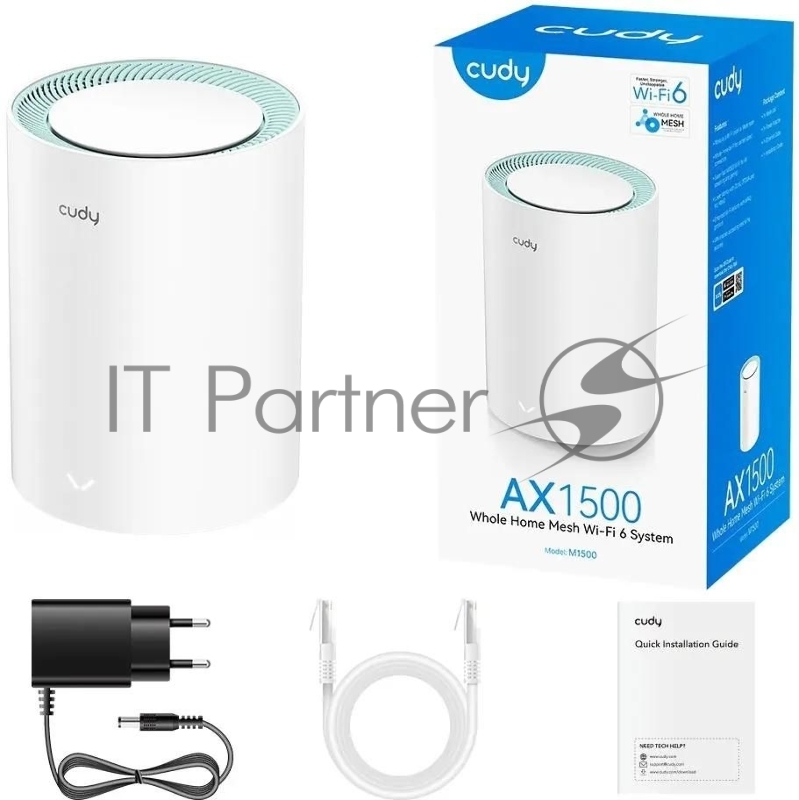 Бесшовный Mesh роутер Cudy M1500 (M1500(1-PACK)) AX1500 10/100/1000BASE-TX