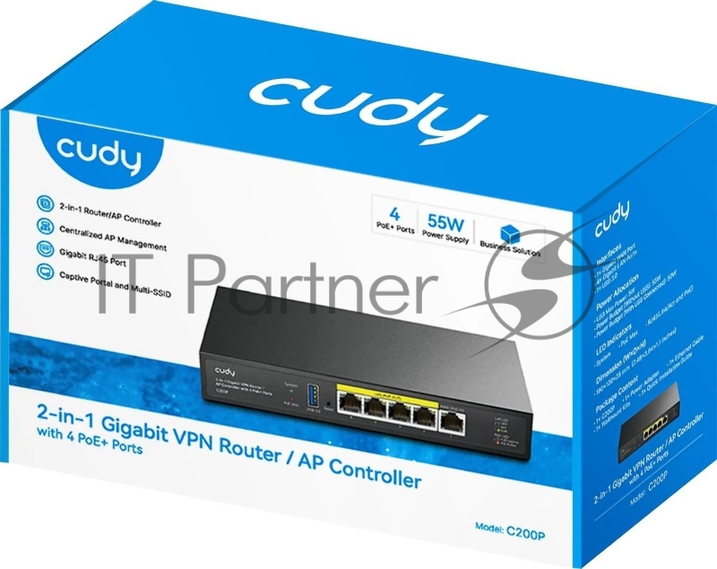 Контроллер Cudy C200P 10/100/1000BASE-TX