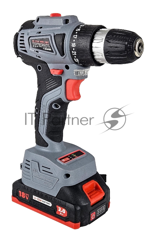 Аккумуляторный бесщеточный шуруповерт PROFIPOWER MKBL-18BT (18В,Li-ion-2шт, 2.0Ач, 0,8-10мм,40нм,магнитная бита, З/У, в кейсе)