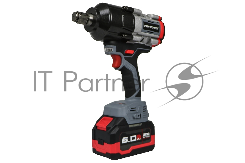 Аккумуляторный бесщеточный ударный гайковерт PROFIPOWER T-1200N (18В,Li-ion-1шт, 6.0Ач, 1200Нм, переходник 3/4-1/2, З/У, в кейсе) E0244