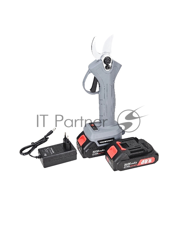 Аккумуляторный секатор садовый бесщеточный ProfiPower MKGSP-18V (Li-ion-2шт, 2.0Ач, зап. лезвие, набор ключей, З/У, в кейсе)