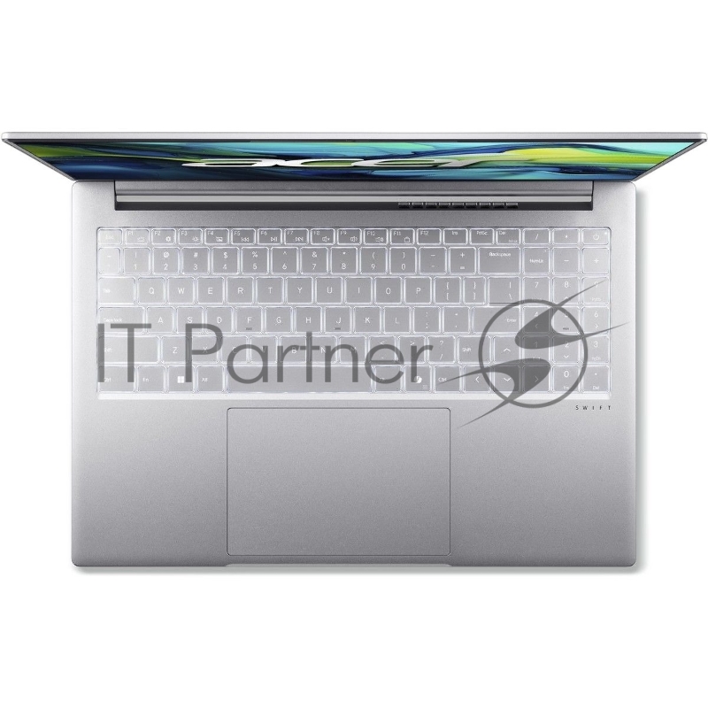 Ноутбук Acer Swift Lite SFL16-51M-54BL 16 WUXGA 1920x1200 Non-glare IPS / 1000:1 / 300 nit Intel® Core™ Ultra 5 processor 115U UMA 16 GB LPDDR5 Memory 512GB PCIe NVMe SSD Silver FULL METAL BODY KB backlight None (Boot-up only)