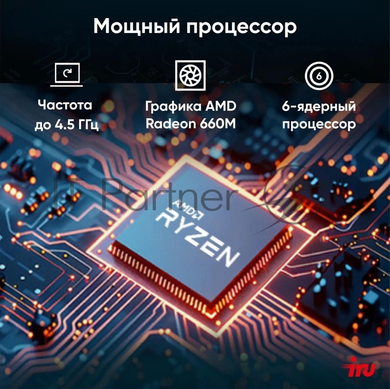 Неттоп IRU Tactio 525 Ryzen 5 6600H (3.3) 16Gb SSD512Gb 660M без ОС GbitEth WiFi BT черный (2099145)