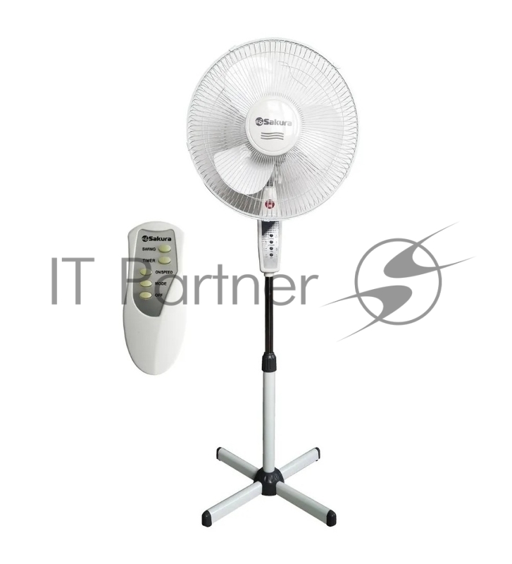 Вентилятор напольный Sakura SA-16G белый/серый ПДУ таймер