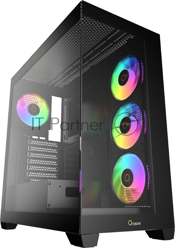 Компьютерный корпус Ocypus Gamma C72 BK ARGB ATX / win / black / 4 ARGB fans / no PSU / Tempered Glass