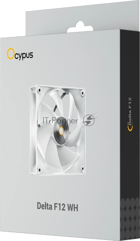 Вентилятор для корпуса Ocypus Delta F12 WH, 120x120x25mm, 4-PIN PWM, 500-2000 RPM, 29 DBA MAX, HYDRO BEARING