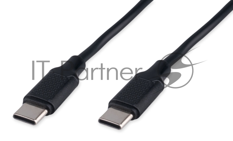 Кабель USB2.0 Cablexpert CC-USB2-CMCM-60-1M, Type-C/Type-C, 3A, 60Вт, PD/QC3.0, медь, 1м, черный, пакет