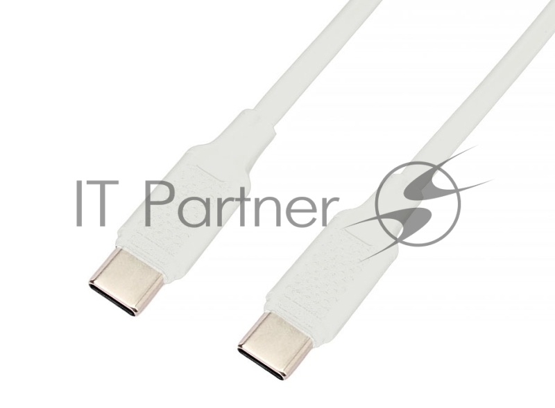 Кабель USB2.0 Cablexpert CC-USB2-CMCM-60-1M-W, Type-C/Type-C, 3А, 60Вт, PD/QC3.0, медь, 1м, белый, пакет