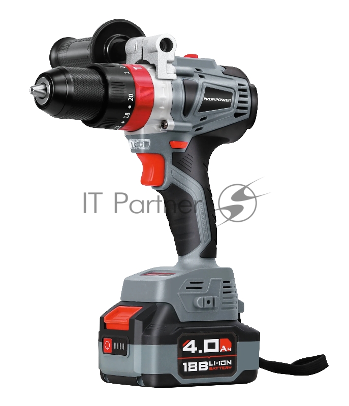 Аккумуляторный шуруповерт бесщеточный ударный ProfiPower MKDHP-18V (без акб,18В,80Нм, 2 скорости,магнитная бита,рукоятка,в коробке)