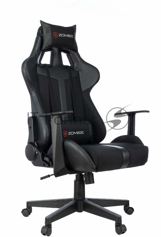 Кресло игровое Zombie Defender II черный/карбон текстиль/эко.кожа крестов. пластик