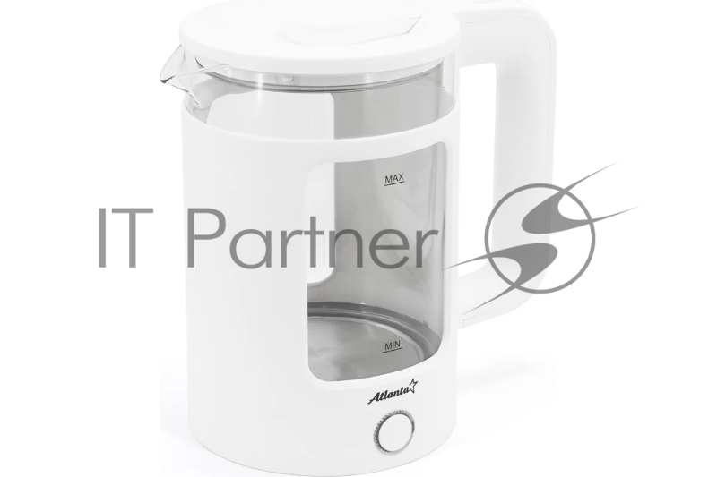 Электрический стеклянный чайник ATLANTA ATH-2474 белый