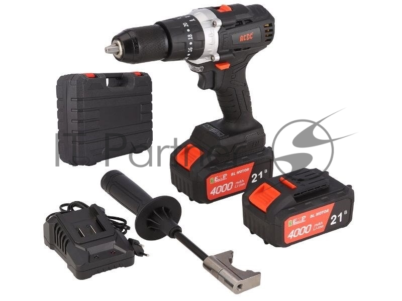 Аккумуляторная дрель ударная бесщеточная ACDC BLLIDCD-21B ONE PLUS (Li-ion-2шт, 4.0Ач, 90Нм, З/У, магнитная бита, в кейсе)