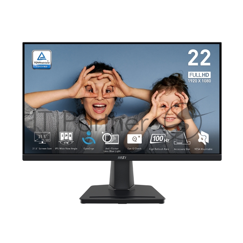 Монитор 21.5 MSI Pro MP225 IPS 1920x1080, 100 Гц, 1 мс, 16:9, 250 кд/м2, 1xHDMI, 1x3.5 мм, черный