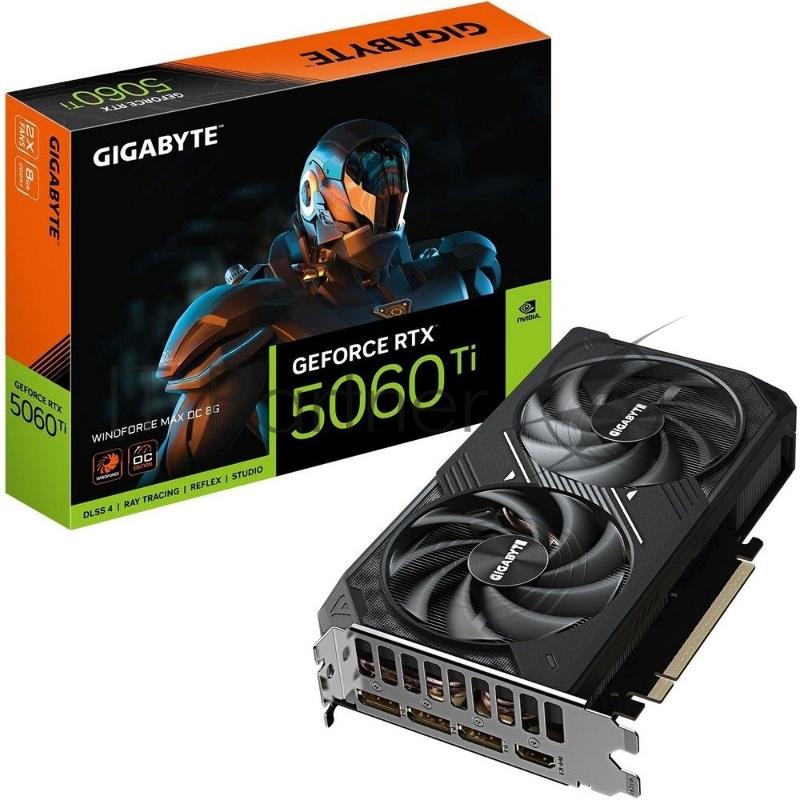 Видеокарта Gigabyte PCI-E 5.0 GV-N506TWF2MAX OC-8GD 1.0 NVIDIA GeForce RTX 5060TI 8Gb 128bit GDDR7 2572/28000 HDMIx1 DPx3 HDCP Ret