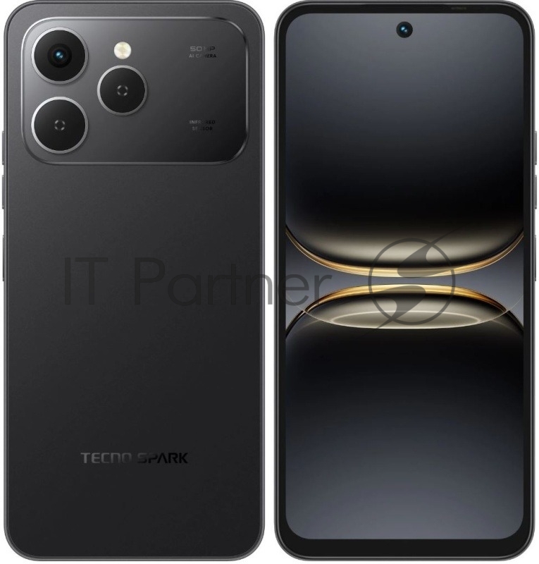 Смартфон Tecno Spark 40 256Gb 8Gb черный моноблок 3G 4G 6.78 1080x2436 Android 14 64Mpix 802.11 a/b/g/n/ac NFC GPS GSM900/1800 GSM1900 Protect