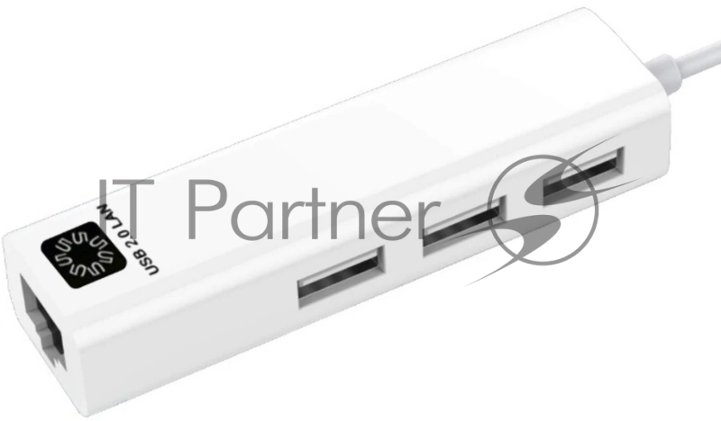 Кабель-адаптер 5bites UA2-45-06WH USB2.0 / 3*USB2.0 / RJ45 100MB / белый