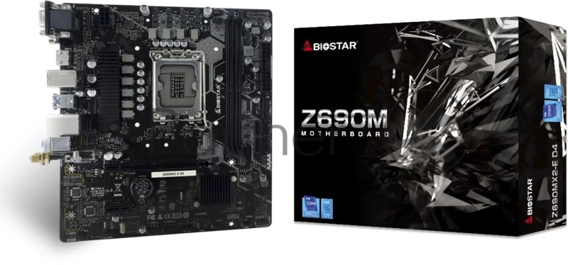 Материнская плата Biostar Z690MX2-E D4 Soc-1700 Intel Z690 2xDDR4 mATX AC`97 8ch(7.1) 2.5Gg RAID+VGA+DVI+HDMI