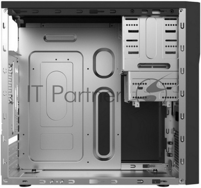 Корпус Foxline FL-628-FZ450R-U32-S черный, с блоком питания 450Вт mATX case, w/PSU 450W 12cm, w/2xUSB2.0, w/2xUSB3.0 w/pwr cord, w/o FAN, E-lock support