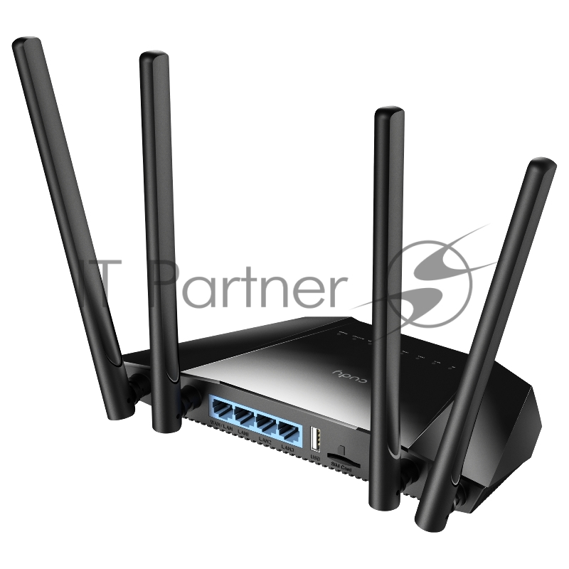Роутер беспроводной Cudy LT400 N300 10/100BASE-TX/4G cat.4 черный