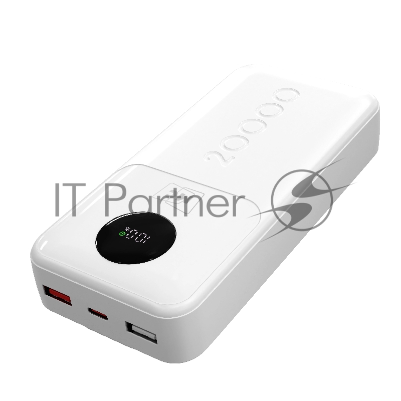 Внешний аккумулятор MORE CHOICE (4620202552822) PB35-20 20000mAh 2USB+1Type-C 3.0A 22.5W+PD20W+QC3.0, белый