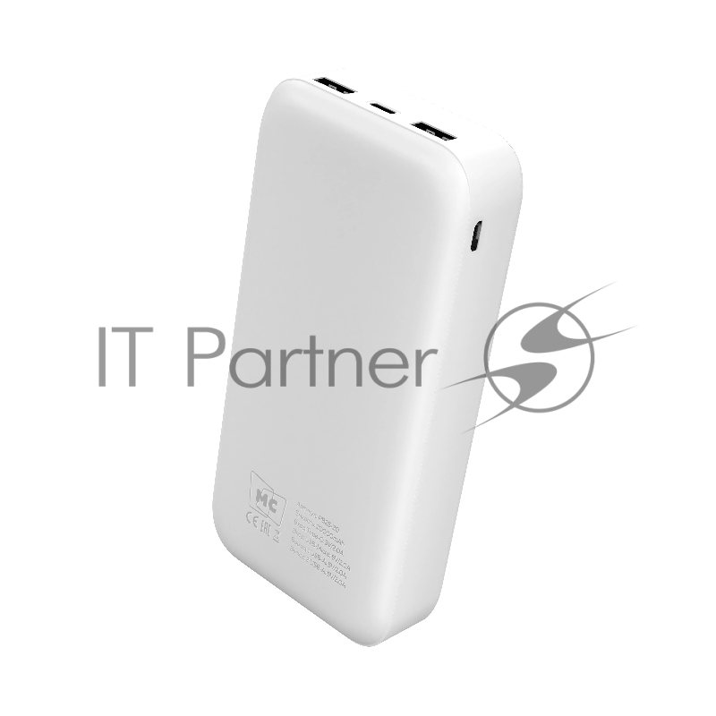 Внешний аккумулятор MORE CHOICE (4620202552938) PB25-20 20000mAh 2USB+Type-C+1micro USB 2.0A, белый
