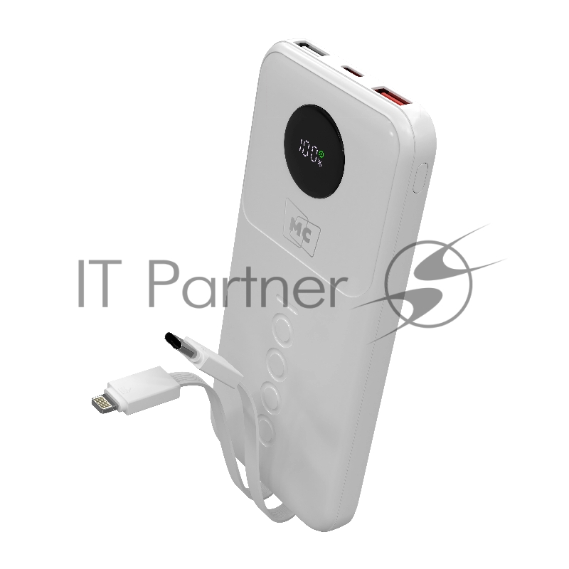 Внешний аккумулятор MORE CHOICE (4620202552808) PB35-10 10000mAh 2USB+1Type-C 3.0A 22.5W+PD20W+QC3.0, белый