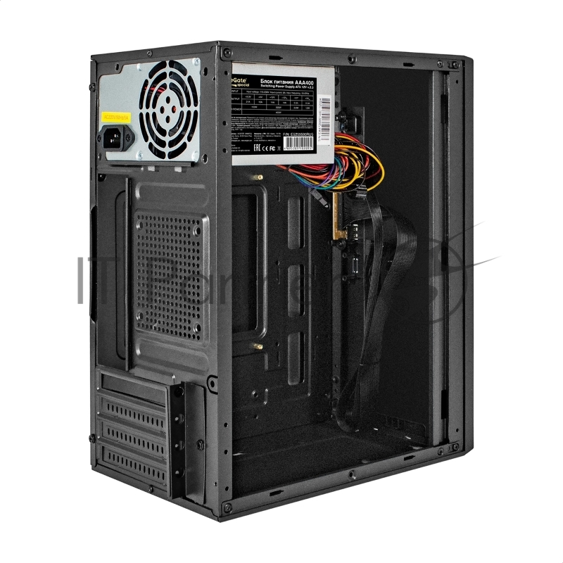 Корпус Minitower ExeGate BAA-303M-AAA350 (mATX, БП AAA350 с вент. 8см, 2*USB, HD Audio, черный)