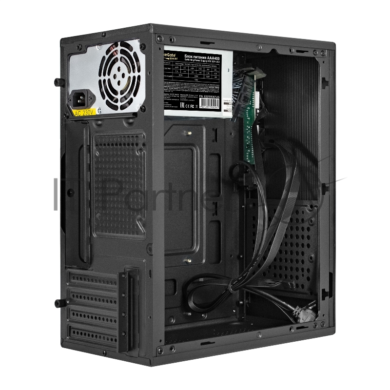 Корпус Minitower ExeGate BAA-303MU-AAA400 (mATX, БП AAA400 с вент. 8см, 2*USB+1*USB3.0, HD Audio, черный)