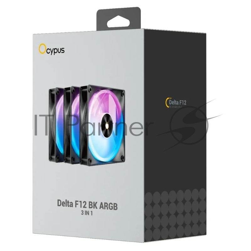 Вентилятор для корпуса Ocypus Delta F12 BK 3 IN 1, 120x120x25mm, 4-PIN PWM, 500-2000 RPM, 29 DBA MAX, HYDRO BEARING
