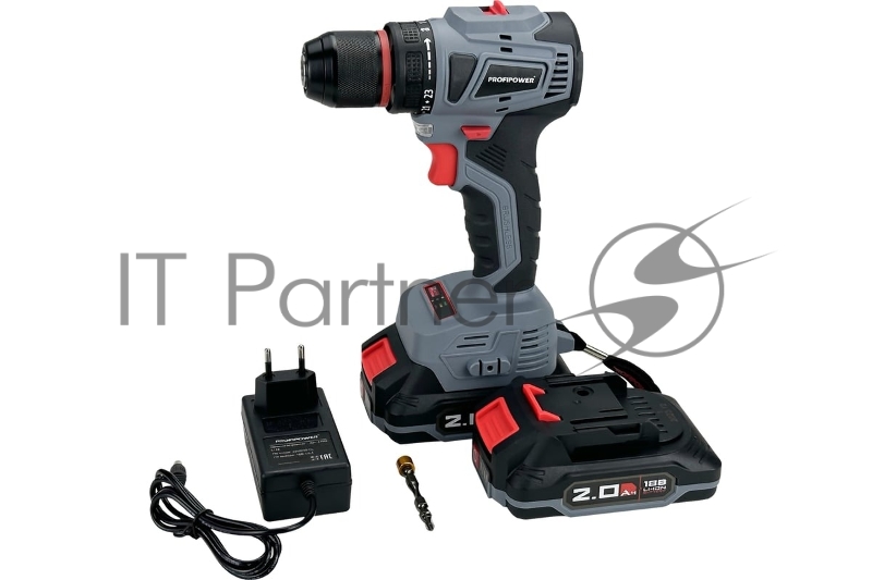 Шуруповерт бесщеточный ProfiPower MKBL-18B (18В,Li-ion-2шт,2.0Ач,40Нм,З/У, 0,8-10мм,магнитная бита, в кейсе)