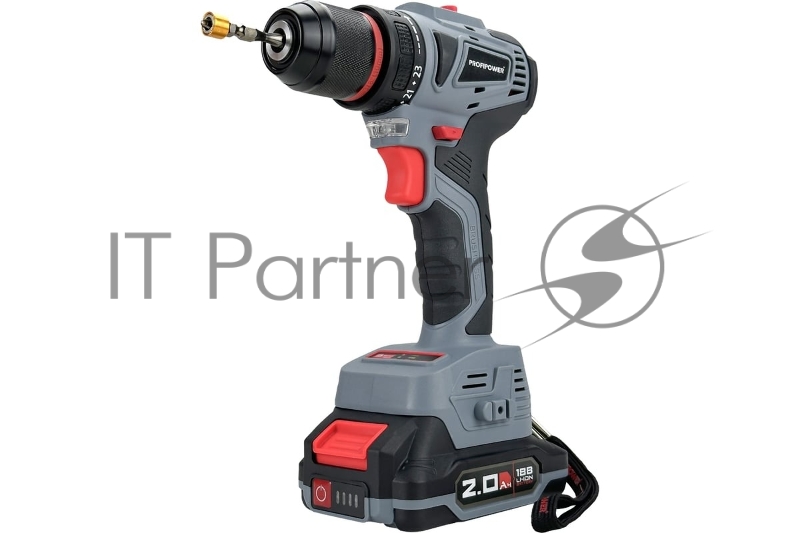 Шуруповерт бесщеточный ProfiPower MKBL-18B (18В,Li-ion-2шт,2.0Ач,40Нм,З/У, 0,8-10мм,магнитная бита, в кейсе)