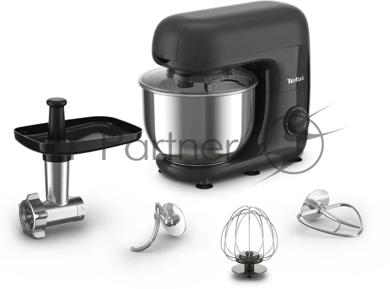 Кухонная машина Tefal Bake Essential QB161H38, черный/серебристый