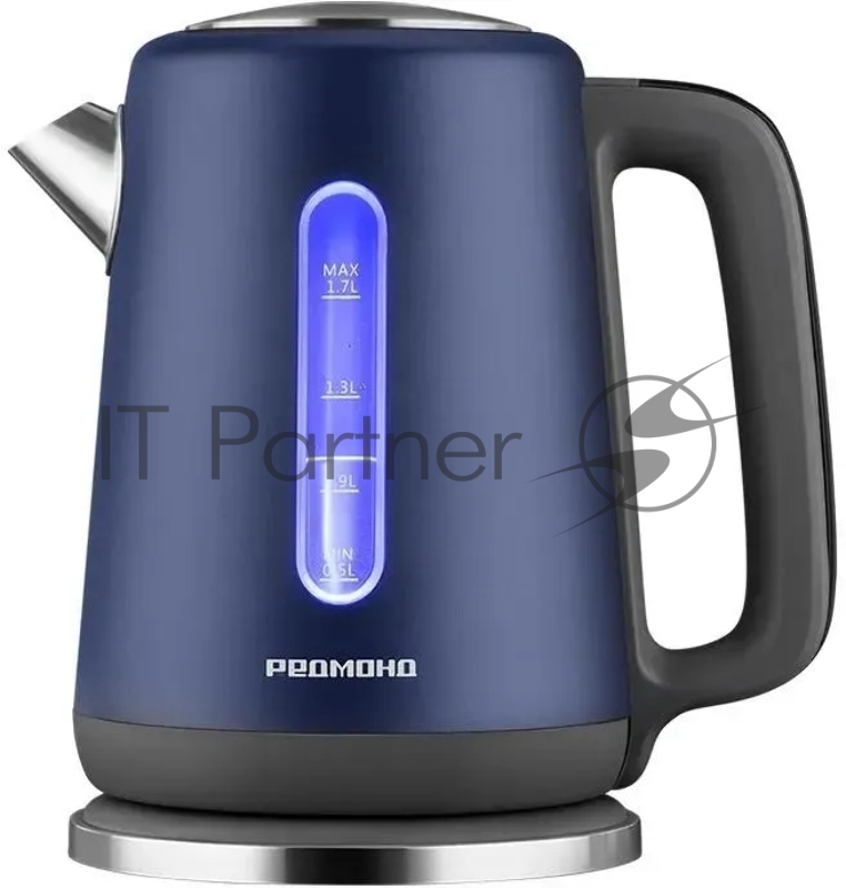 Чайник электрический Redmond KM238 1.7л. 2200Вт синий корпус: нержавеющая сталь/стекло/пластик