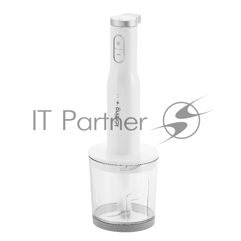 Погружной блендер KORTING KHB 0311 Polar, мощность 1200 Вт,объем чаши 500 мл, механическое/кнопочное управление, 4 насадки (блендер, измельчитель, миксер, насадка для пюре), 6 скоростей, турборежим, белый