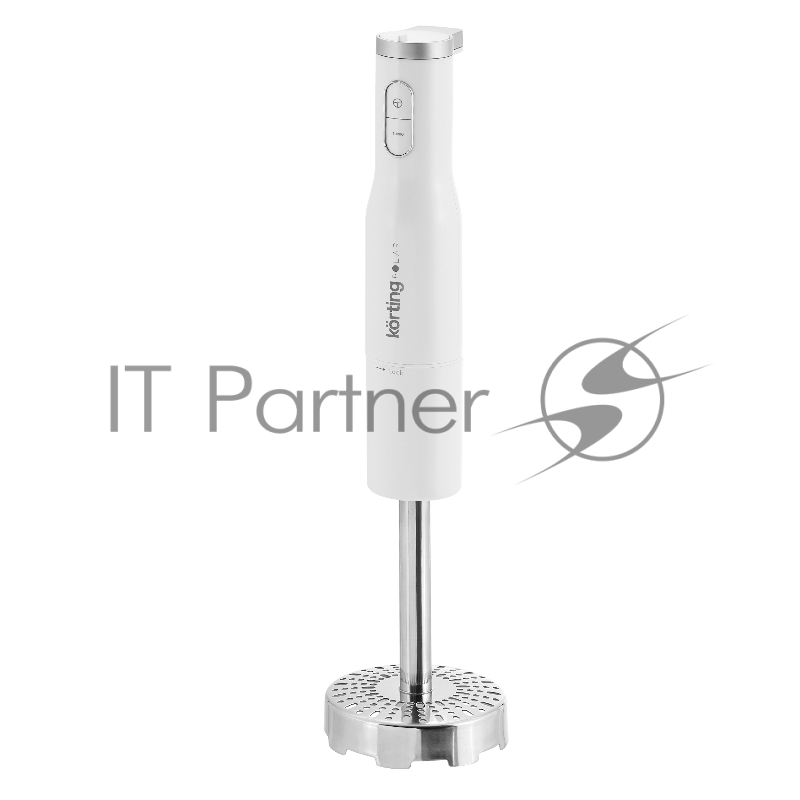 Погружной блендер KORTING KHB 0311 Polar, мощность 1200 Вт,объем чаши 500 мл, механическое/кнопочное управление, 4 насадки (блендер, измельчитель, миксер, насадка для пюре), 6 скоростей, турборежим, белый