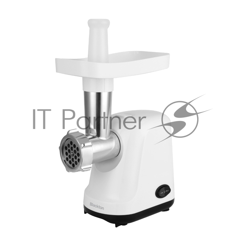 Мясорубка Blackton Bt MG1111 белый/черный, 1200Вт, производительность до 1.5 кг/мин / Количество скоростей: 1 / Функция реверса / DualProtect технология: защита от перегрузки и перегрева / Прорезиненные ножки / Материал корпуса: пластик / Материал за