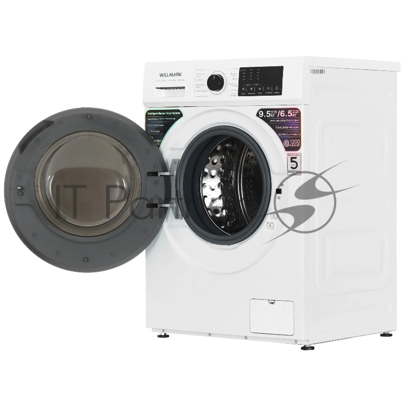 Стирально-сушильная машина WILLMARK WWD-9625IW (INVERTER,9,5/6,5кг.,1200об.,16 реж.,A+, белая+чёрн.)