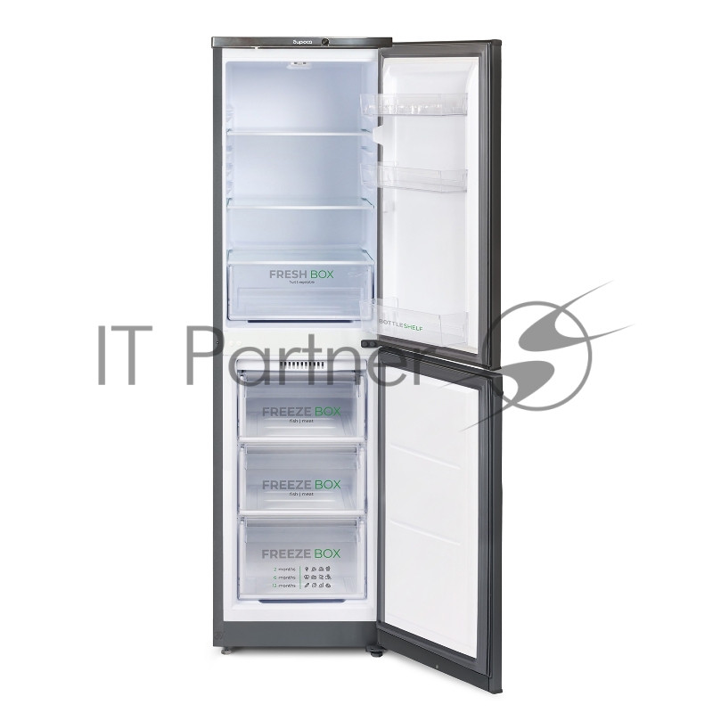 Холодильник Бирюса W420 графит двухкамерный 125/80л морозилка снизу