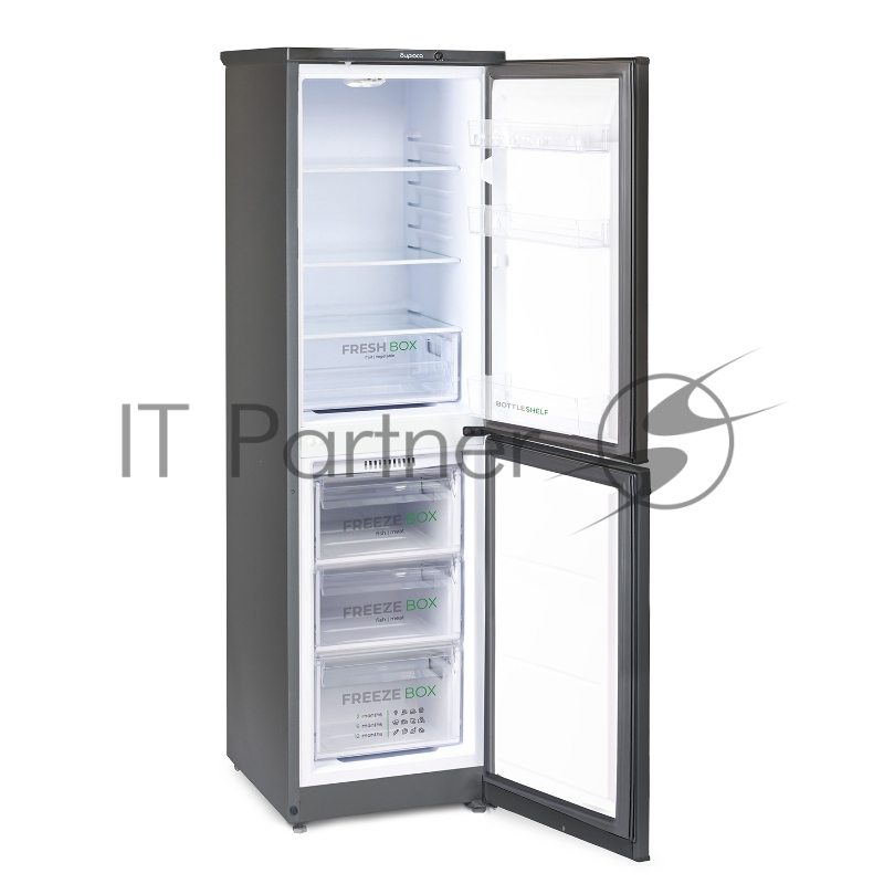 Холодильник Бирюса W420 графит двухкамерный 125/80л морозилка снизу