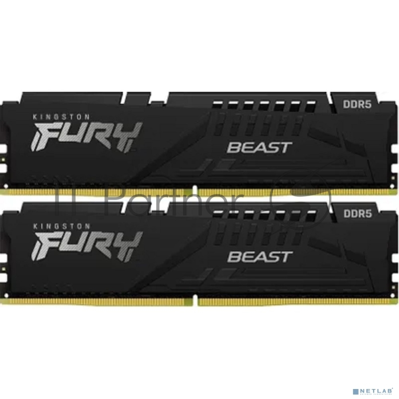 Оперативная память Kingston 64GB 5200MT/s DDR5 CL40 DIMM (Kit of 2) FURY Beast Black