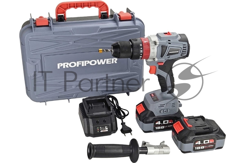 Аккумуляторный шуруповерт бесщеточный ударный ProfiPower MKDHP-18V (без акб,18В,80Нм, 2 скорости,магнитная бита,рукоятка,в коробке)