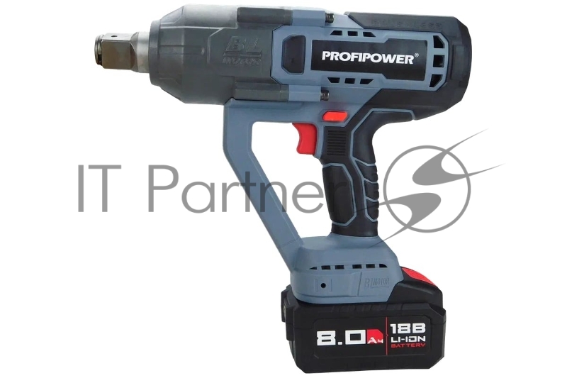 Аккумуляторный бесщеточный ударный гайковерт ProfiPower T-2500N (18В,Li-ion-1шт, 8.0Ач, 2500Нм, З/У, в кейсе)