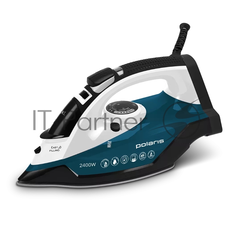 Утюг Polaris PIR 2420AK с отпар., Белый/Бирюзовый