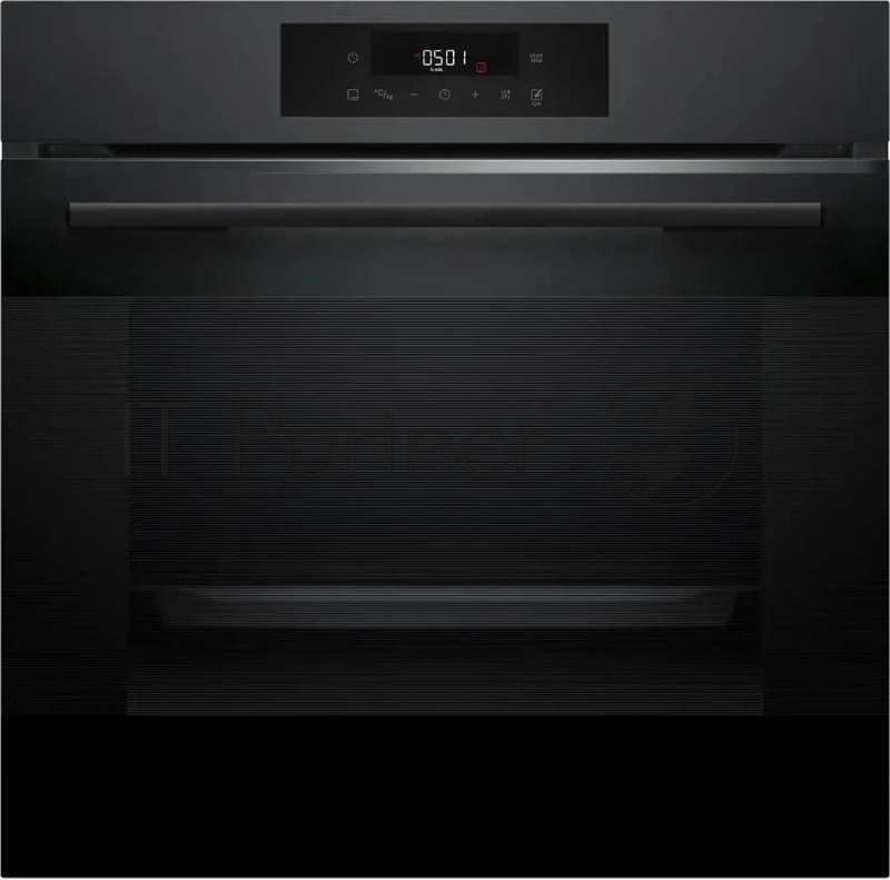 Духовой шкаф электрический Bosch HJG852YT0T Serie 6, 60 см, 66 л, черный матовый ,сенсорное управление, 8 режимов+AutoPilot 30(30 автоматических программ), LCD-дисплей, галогенное освещение, самоочистка EcoClean,Soft Open and Soft Close door,телескоп