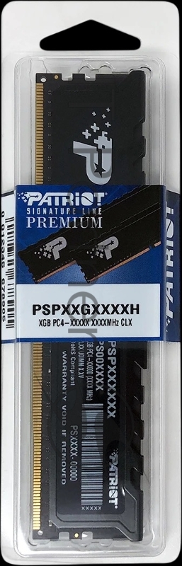 Оперативная память Patriot Memory Signature Premium RTL PSP416G2666H1 DDR4 16GB 2666MHz PC4-21300 CL19 DIMM 288-pin 1.2В dual rank с радиатором Ret